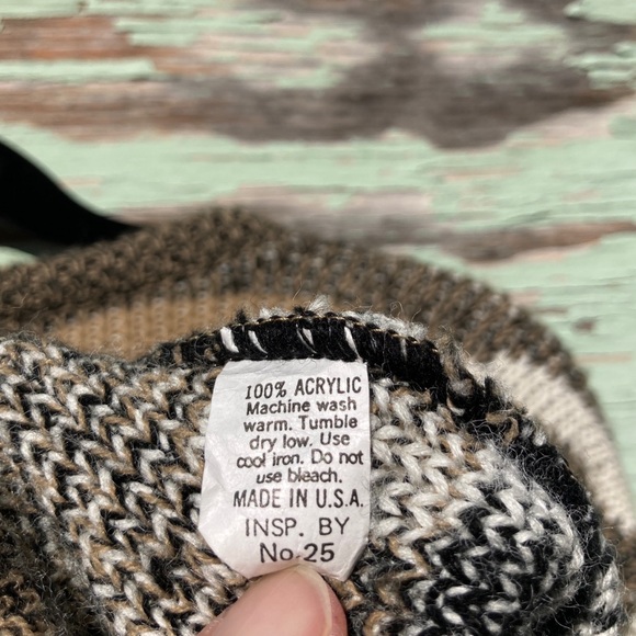 Vintage Slouchy Abstract Knit Sweater Neutrals Prince Bernardo - Picture 8 of 8